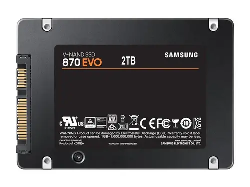Hard disk, Samsung SSD 870 EVO 2TB intern 2.5" SATA, V-NAND 3bit MLC, Citire până la 560MB/s, Scriere până la 530MB/s, Controler MKX, Memorie cache - 2