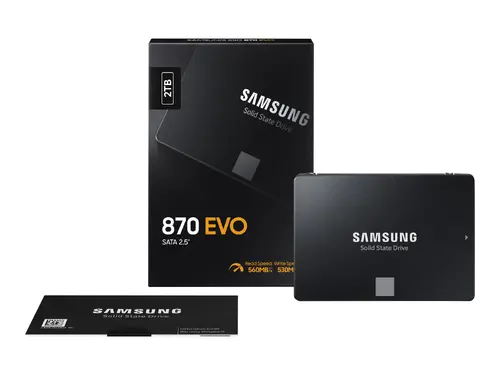 Твърд диск, Samsung SSD 870 EVO 2TB Int. 2.5" SATA, V-NAND 3bit MLC, Read up to 560MB/s, Write up to 530MB/s, MKX Controller, Cache Memory 2GB DDR4 - image 2