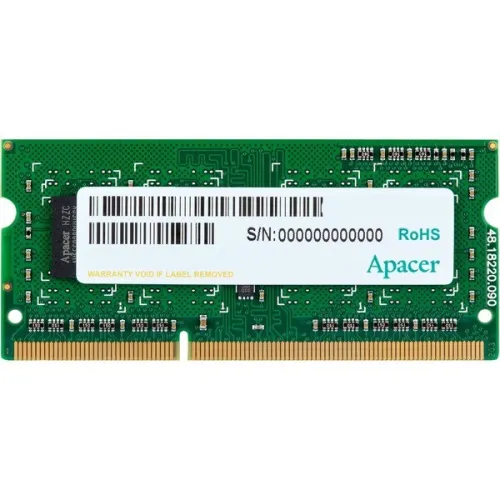 Памет, Apacer 4GB Notebook Memory - DDR3 SODIMM PC10600 512x8 @ 1333MHz