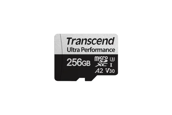 Памет, Transcend 256GB micro SD w/ adapter UHS-I U3 A2 Ultra Performance - image 1