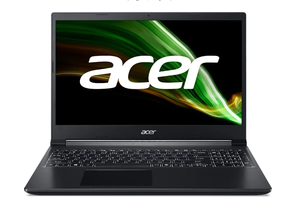 Лаптоп, Acer Aspire 7, A715-42G-R8UF, AMD Ryzen 5 5500U (2.1GHz up to 4.0GHz, 8MB), 15.6" FHD IPS, 8GB DDR4 3200 (1 slot), 512GB NVMe SSD, GTX 1650 4GB GDDR6, Wi-Fi AX+BT5, FP, KB Backlight, No OS