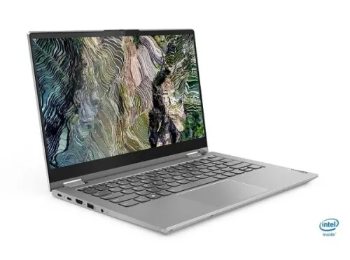 Лаптоп, Lenovo ThinkBook 14s Yoga Intel Core i7-1165G7 (2.8GHz up to 4.7GHz, 12MB), 16GB (8GB+8GB) DDR4 3200MHz, 512GB SSD, 14" FHD (1920x1080) IPS Glossy, Touch, Intel Iris Xe Graphics, WLAN, BT, 720p Cam, Backlit KB, FPR, Mineral Grey, 4 cell, Win 10 Pro, 3Y - image 1