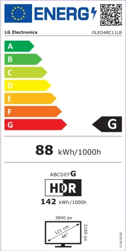 Телевизор, LG OLED48C11LB, 48" UHD OLED, 3840 x 2160, DVB-C/T2/S2, Full Cinema Screen, Alpha 9 Processor, webOS 4.0 ThinQ AI + ThinQ Hub, HDR10 Pro, NVIDIA G-SYNC, AMD FreeSync, Dolby Vision, DOLBY ATMOS, Built-in Wi-Fi, Bluetooth, HDMI, USB, Airplay, Wi-Di, Meteor - image 4