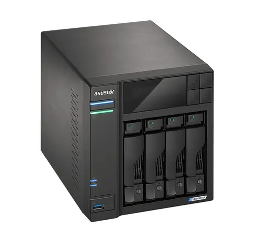 Мрежов сторидж, Asustor Lockerstore 4 AS6604T, 4-Bay NAS, Intel Apollo Lake Quad-Core J4125 up to 2.7GHz, 4 GB SO-DIMM DDR4,M.2 Slots (2280 NVMe SSD) x2, GbE x 2, USB 3.2 x 3, HDMI 2.0, WOW (Wake on WAN), WOL, System Sleep Mode, AES-NI hardware encryption - image 2
