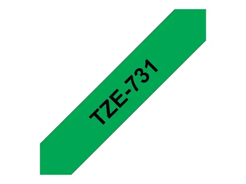 Консуматив, Brother TZe-731 Tape Black on Green, Laminated, 12mm, 8m - Eco - image 3