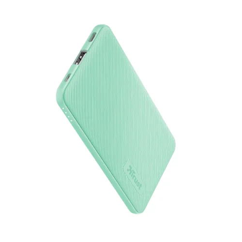 Външна батерия, TRUST Primo Fast Ultra-thin Powerbank 5000 mAh Mint