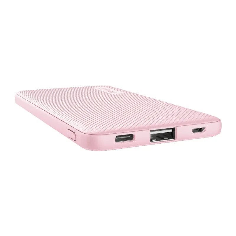 Външна батерия, TRUST Primo Fast Ultra-thin Powerbank 5000 mAh Pink - image 1