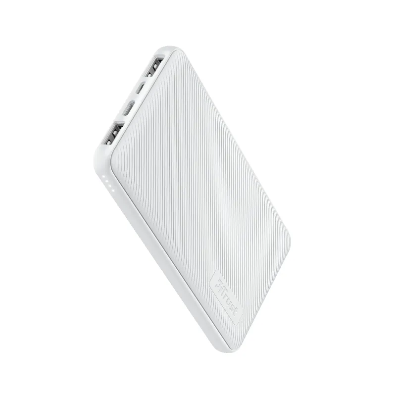 Външна батерия, TRUST Primo Fast Ultra-thin Powerbank 10000 mAh White