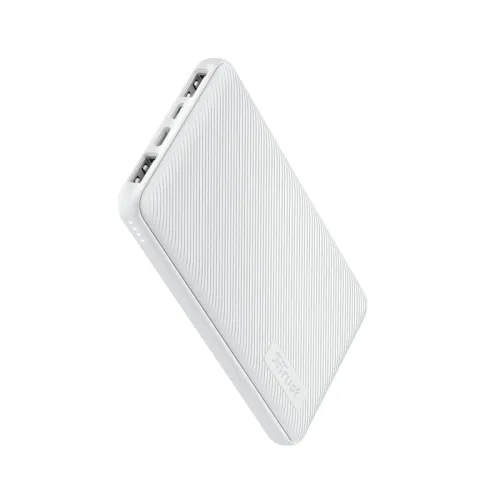 Външна батерия, TRUST Primo Fast Ultra-thin Powerbank 10000 mAh White