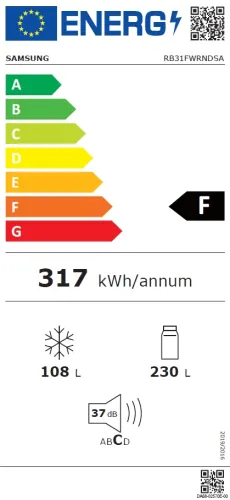 Хладилник, Samsung RB31FWRNDSA, Refrigerator, Fridge Freezer, 338l, No Frost, Energy Efficiency F, Water Dispenser, Graphite - image 5