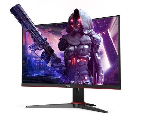 Монитор, AOC C24G2AE/BK, 23.6" Curved 1500R VA WLED, 1920x1080@165Hz, 4ms GtG/1ms MPRT, 250cd/m, 3000:1, DC80M:1, FreeSync Premium, FlickerFree, Low Blue Light, 2Wx2, Tilt, D-SUB, 2xHDMI, DP - image 1