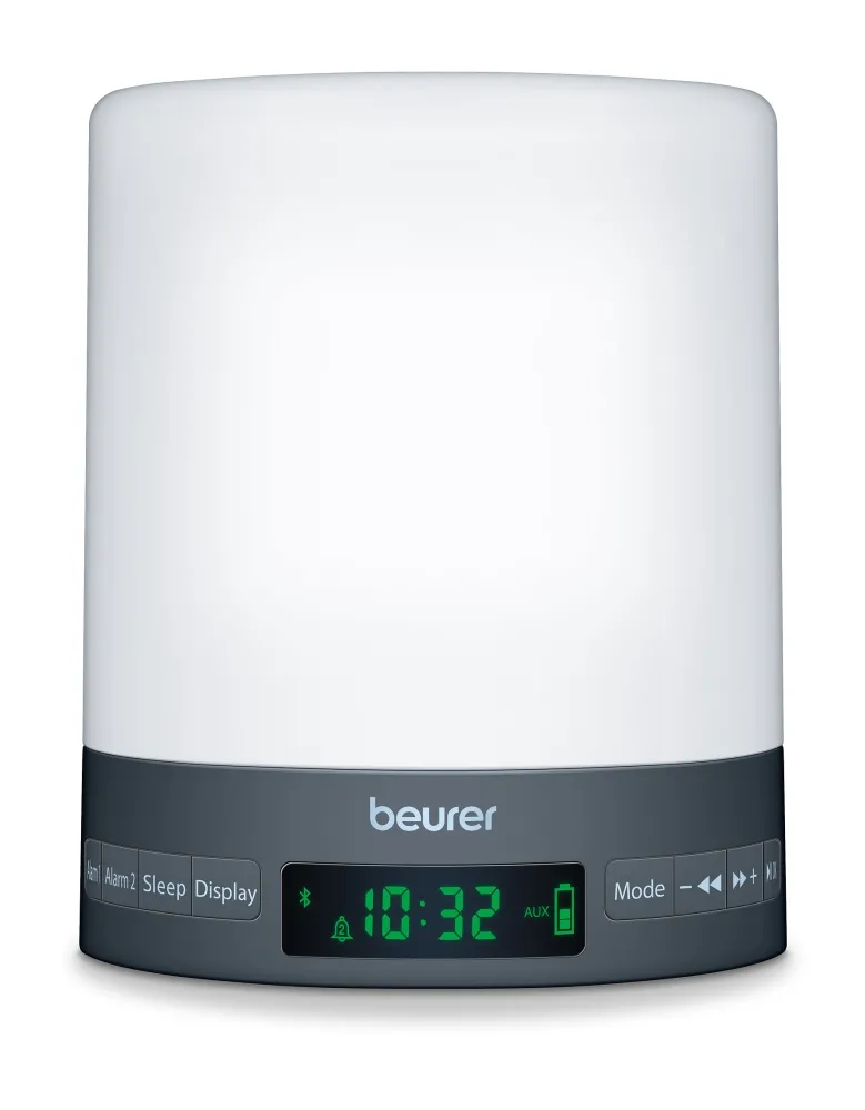 Лампа, Beurer WL 50 BT Wake up light, Simulations of sunrise and sunset, Adjustable display brightness, Radio, Alarm, 2 wake-up melodies and 1 sleep melody, Aux input to play your own music (incl. aux cable), Bluetooth - image 1