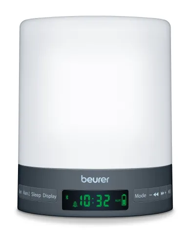 Лампа, Beurer WL 50 BT Wake up light, Simulations of sunrise and sunset, Adjustable display brightness, Radio, Alarm, 2 wake-up melodies and 1 sleep melody, Aux input to play your own music (incl. aux cable), Bluetooth - image 1