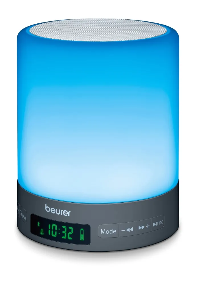 Лампа, Beurer WL 50 BT Wake up light, Simulations of sunrise and sunset, Adjustable display brightness, Radio, Alarm, 2 wake-up melodies and 1 sleep melody, Aux input to play your own music (incl. aux cable), Bluetooth - image 5