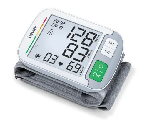 Апарат за кръвно налягане, Beurer BC 51 wrist blood pressure monitor, Positioning indicator, Inflation technology, Large, very easy-to-read XL display, Extra slim design, 2 x 120 memory spaces, Risk indicator, Arrhythmia detection, Ccircumferences from 12.5 to 21.0 cm