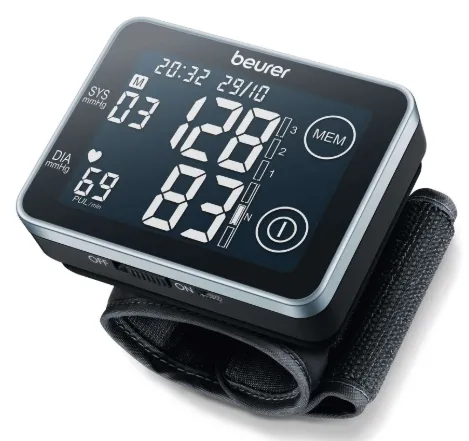 Апарат за кръвно налягане, Beurer BC 58 wrist blood pressure monitor, Touch sensor buttons, PC interface/USB cable included,2 x 60 memory spaces,Risk indicator,Arrhythmia detection,circumferences from 14 to 19.5 cm