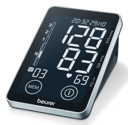 Апарат за кръвно налягане, Beurer BM 58 upper arm blood pressure monitor, Touch sensor buttons, XL display, PC interface/USB cable include, 2 x 60 memory spaces, Risk indicator, Arrhythmia detection