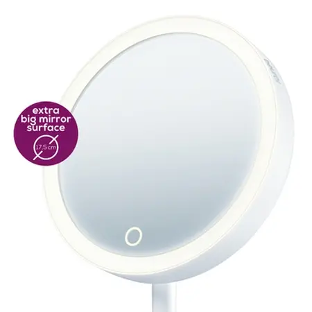 Козметично огледало, Beurer BS 45 illuminated cosmetics mirror,LED light, Touch sensor, 5x magnification,dimmer function,storage tray - image 1