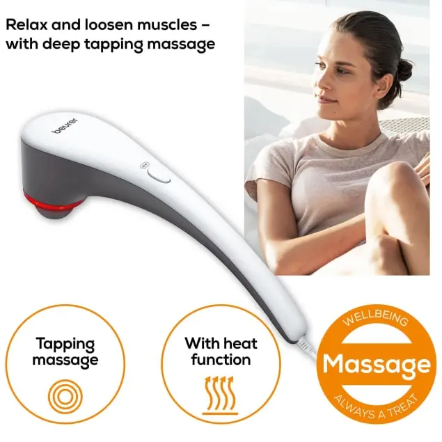 Масажор, Beurer MG 55 Tapping massager, adjustable intensity, heat function, 3 attachments,non-slip hande - image 5