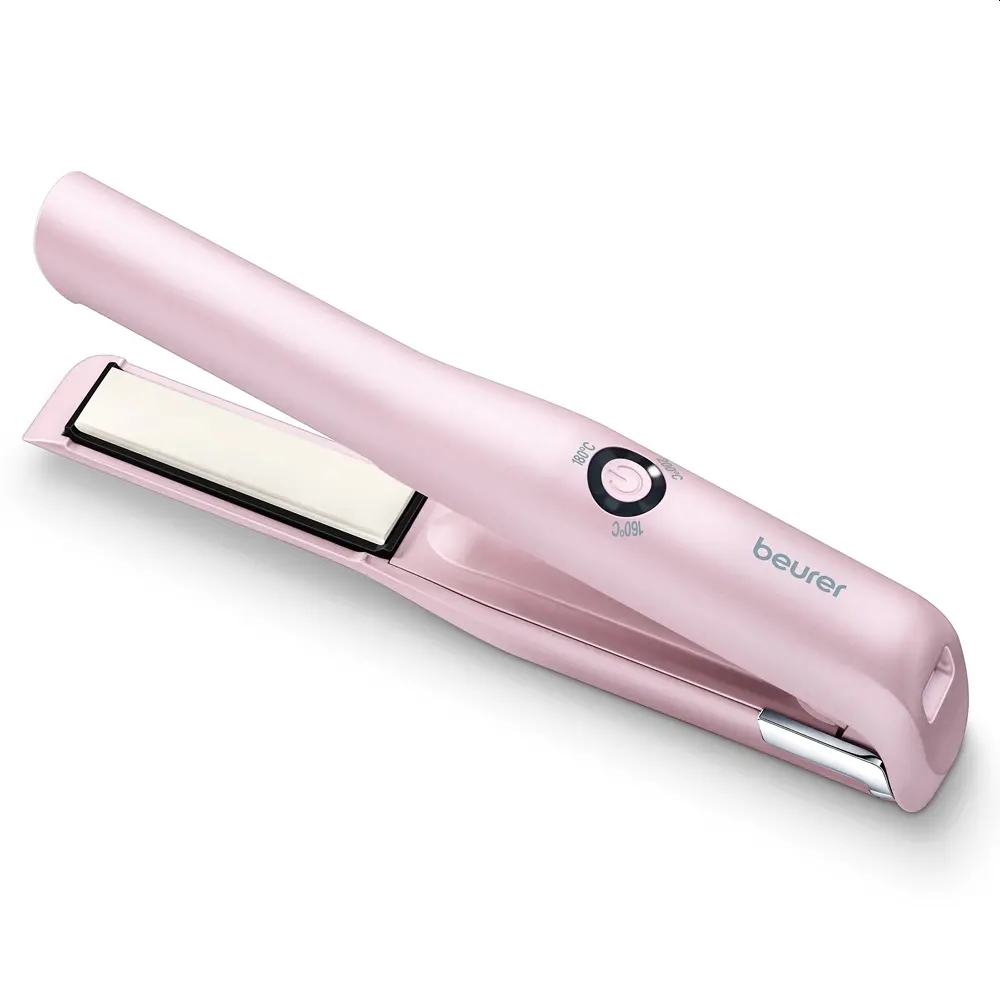 Σίδερο μαλλιών, Beurer HS 20 cordless hair straightener, λειτουργία με μπαταρία, ασύρματο, πλάκες θέρμανσης με επίστρωση κεραμικού και τουρμαλίνης