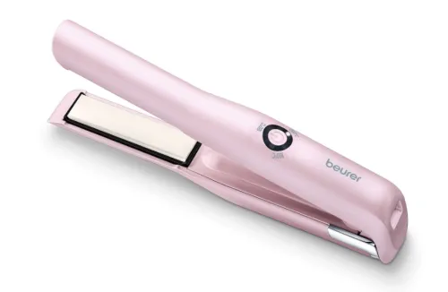 Преса, Beurer HS 20 cordless hair straightener, Battery operation ,cordless, Ceramic and tourmaline-coated hot plates, 3 temperature settings from 160°C to 200°C, LED display, Cordless operation for 20 minutes, Lithium-ion battery,Plate locking system