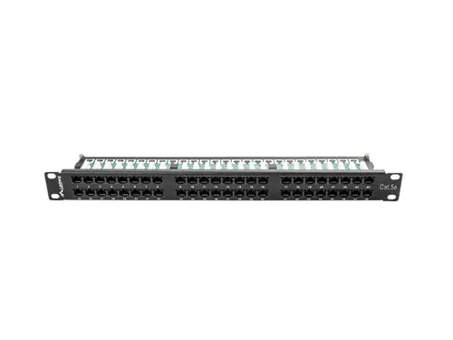 Пач панел, Lanberg patch panel 48 port 1U CAT.5E, black - image 2