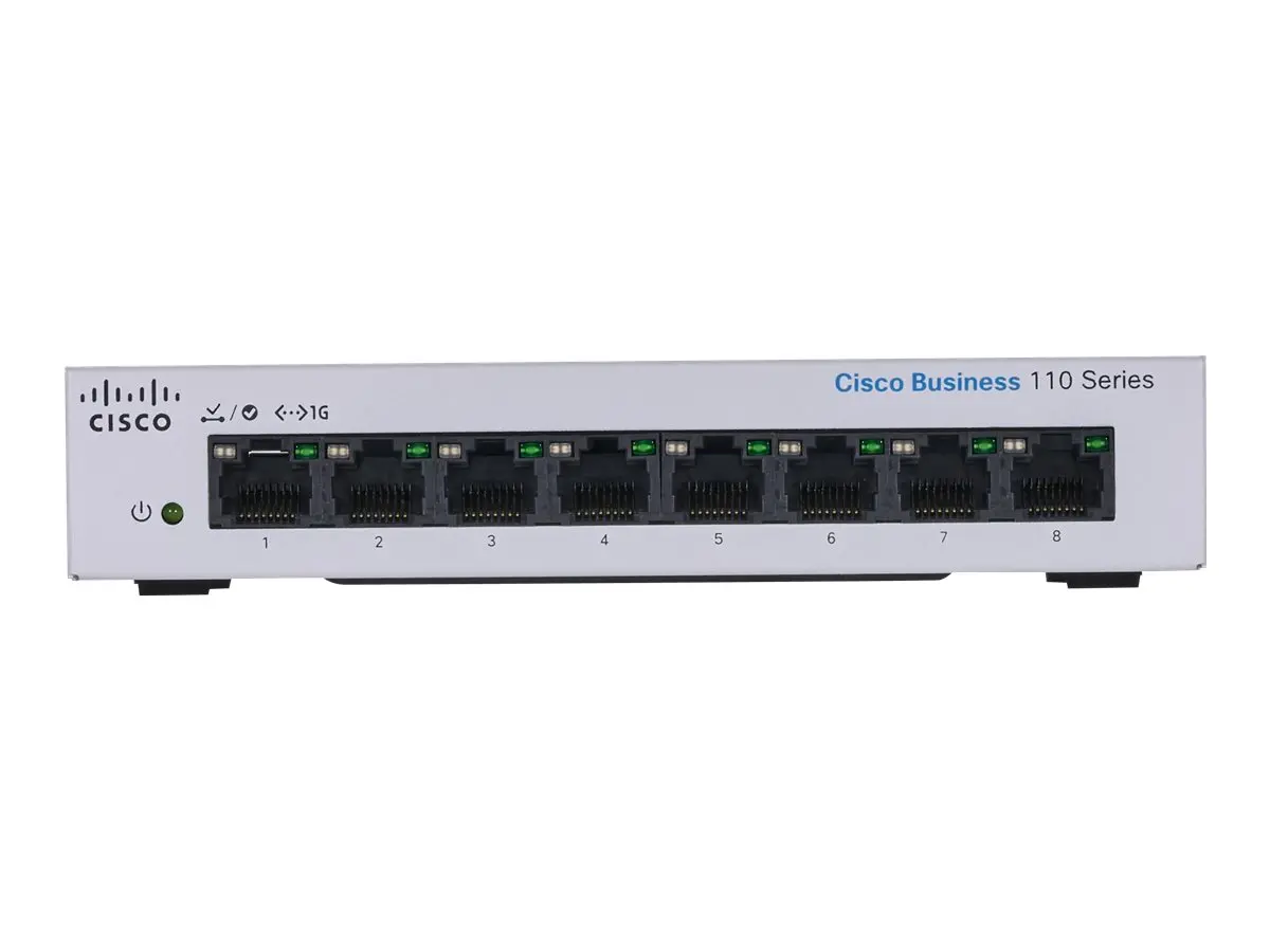Switch, Cisco CBS110 Unmanaged 8-port GE, Desktop, Ext PS