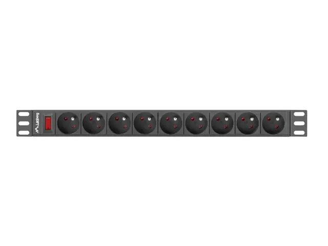Филтър, Lanberg power distribution unit (PDU) 19"1U 16A 9 SOCKETS 3M, black - image 1