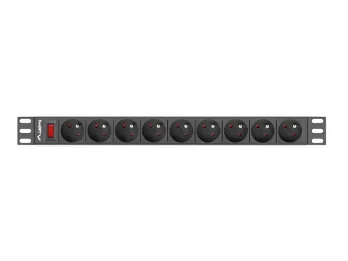 Филтър, Lanberg power distribution unit (PDU) 19"1U 16A 9 SOCKETS 3M, black - image 1
