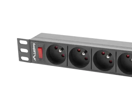Филтър, Lanberg power distribution unit (PDU) 19"1U 16A 9 SOCKETS 3M, black - image 2