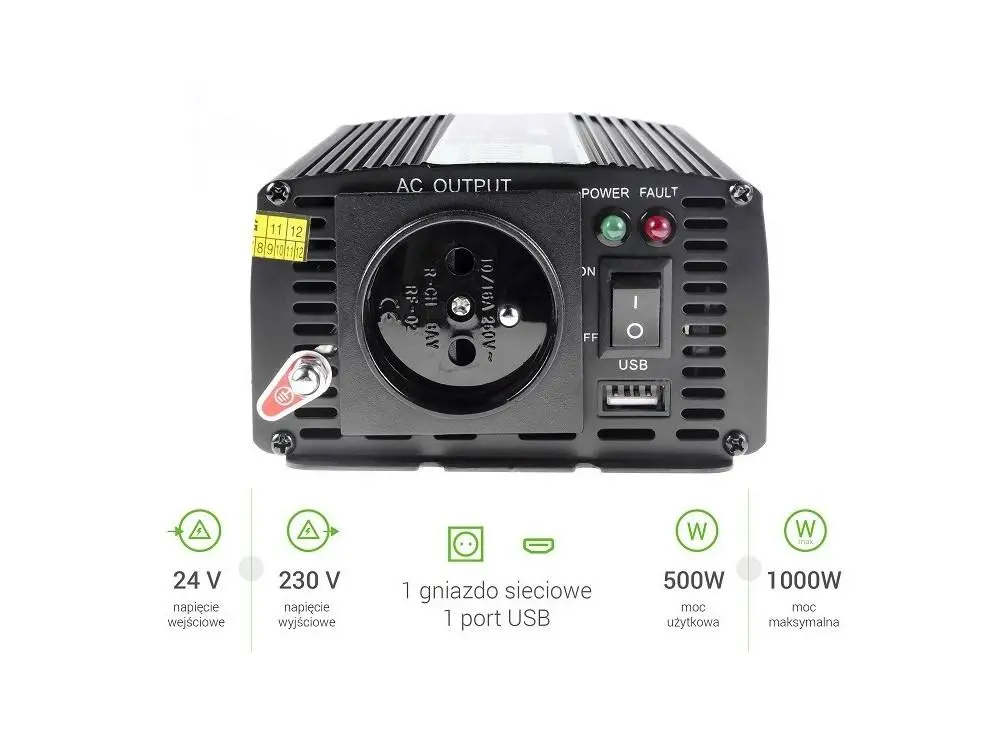 Инвертор GREEN CELL 24V/500W - image 1