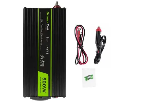 Invertor GREEN CELL, 12/220V, DC/AC, 500W/1000W, Sinusoidă pură - 2