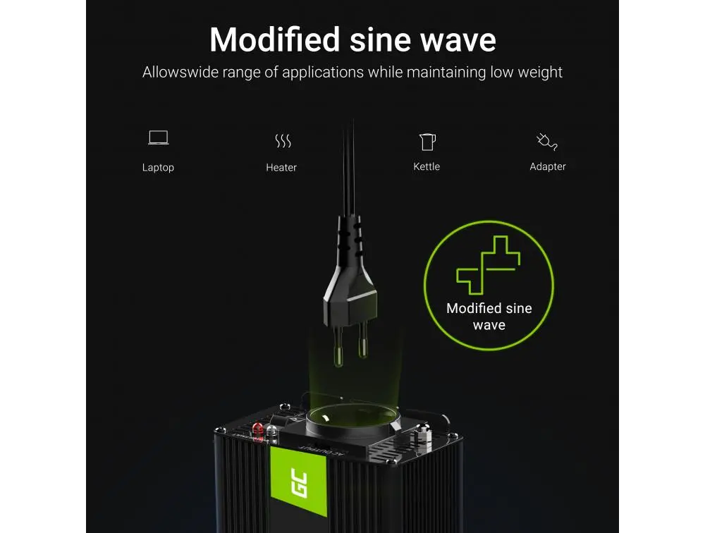 Invertor GREEN CELL, 12/220V, DC/AC 1000W/2000W, Undă sinusoidală modificată - image 3