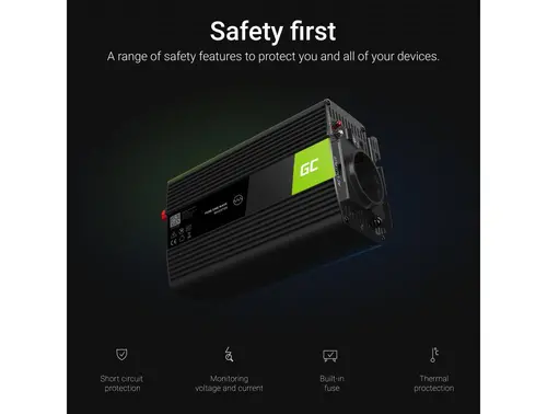 Invertor GREEN CELL, 12/220V, DC/AC 1000W/2000W, Undă sinusoidală modificată - 5