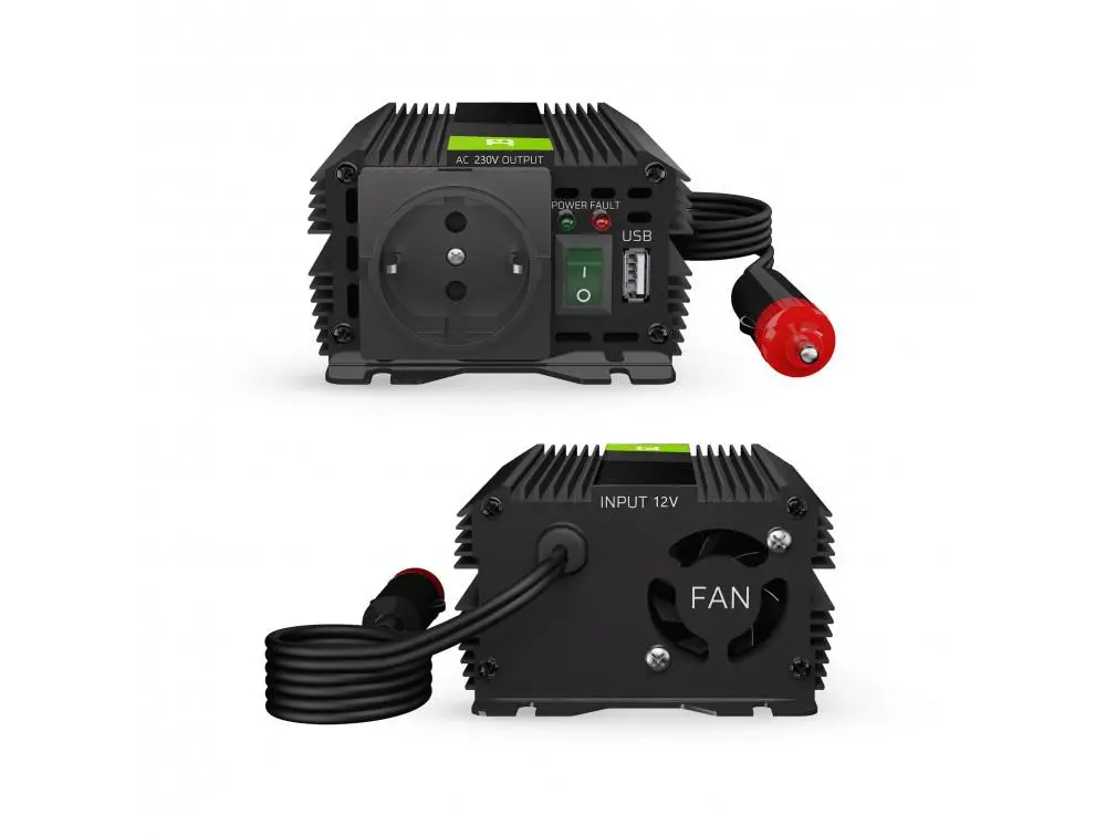Invertor GREEN CELL PRO, 12V, 150W/300W, Sinusoidă modificată - image 3