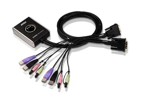 Διακόπτης KVM ATEN CS682 - 4x USB A, 2x DVI, 4x 3.5mm jack - 1