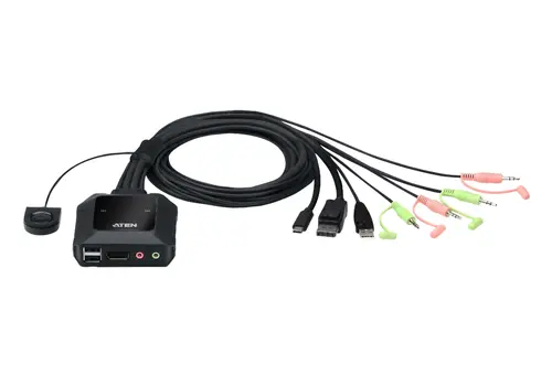 Comutator KVM ATEN CS52DP, cu două porturi USB-C DisplayPort - 1