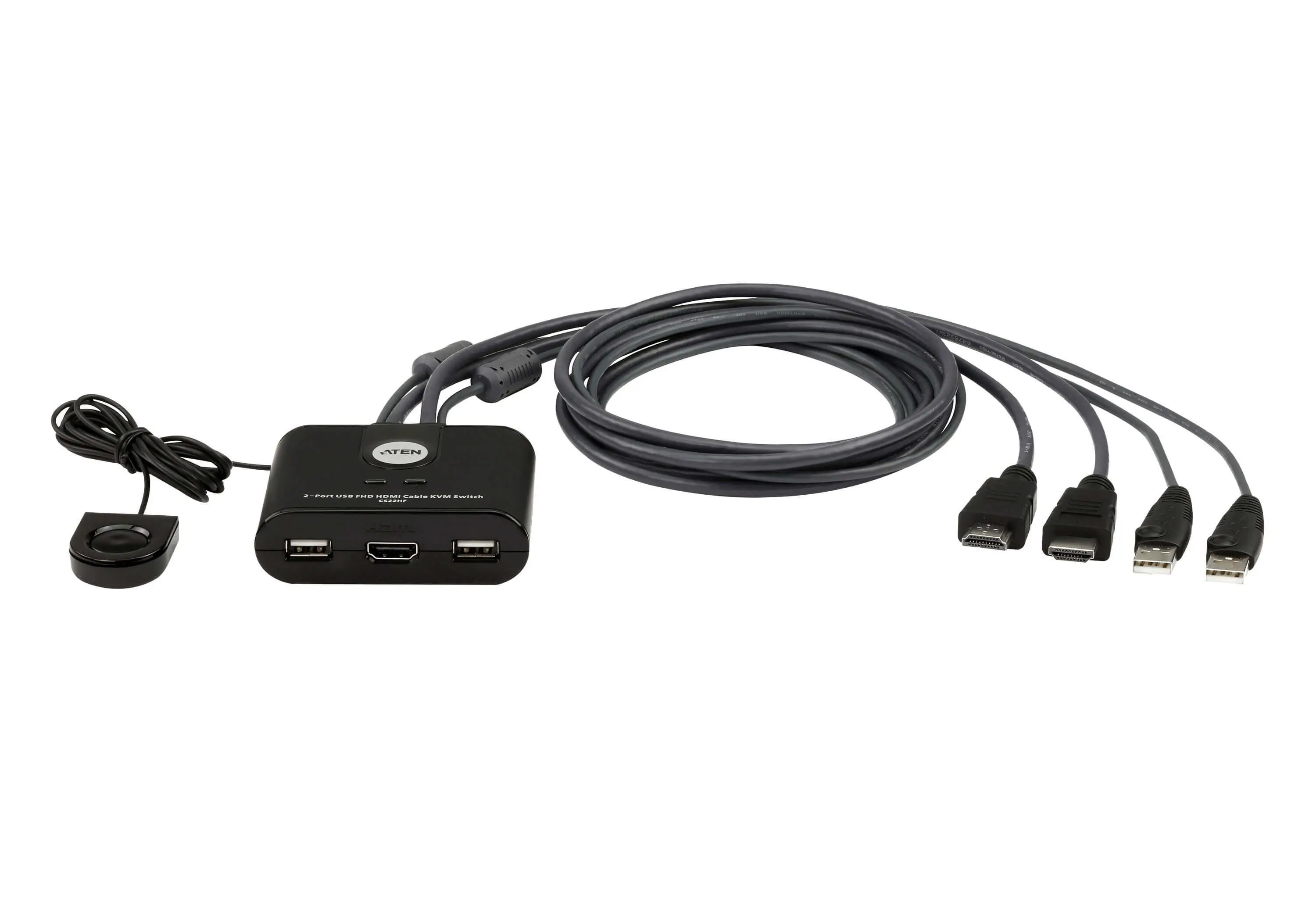 Switch KVM ATEN CS22HF, USB HDMI cu două porturi
