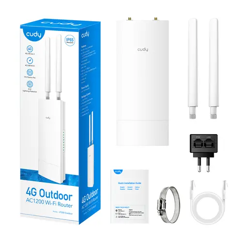 Router wireless Cudy LT500 Outdoor, AC1200, 4G, LTE CAT 4, 2.4/5 GHz, 300 - 867 Mbps pentru utilizare în exterior - 4