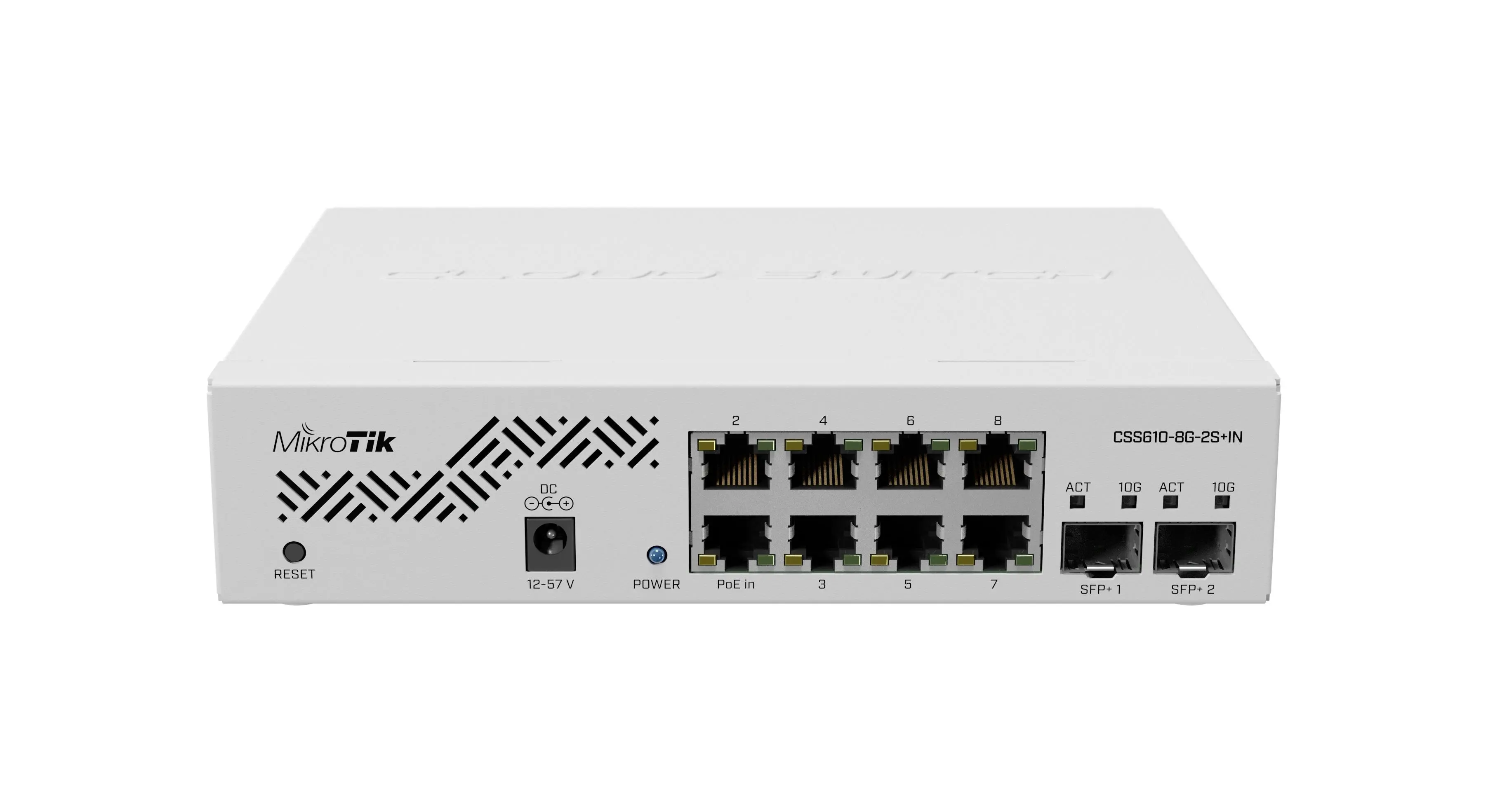 Switch MikroTik CSS610-8G-2S+IN, 8 x porturi Gigabit Ethernet, 2 x SFP, PoE in - image 1