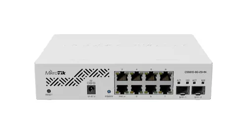 Суич MikroTik CSS610-8G-2S+IN, 8 x Gigabit Ethernet ports, 2 x SFP, PoE in - image 1