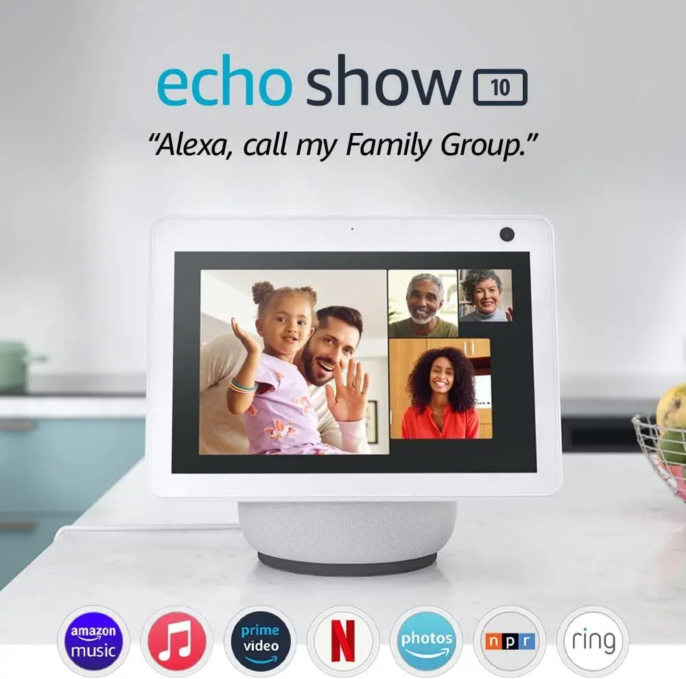 Смарт тонколона Amazon Echo Show 10 (Gen 3), Сензорен екран, Гласов асистент, Бяла - image 1