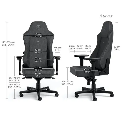 Scaun gaming noblechairs HERO TX, Gri - 6