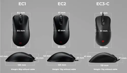 Геймърска мишка ZOWIE EC1-C, Черен - image 5