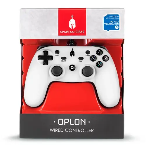 Жичен геймпад Spartan Gear Oplon, за PC и PS3, Бял - image 3