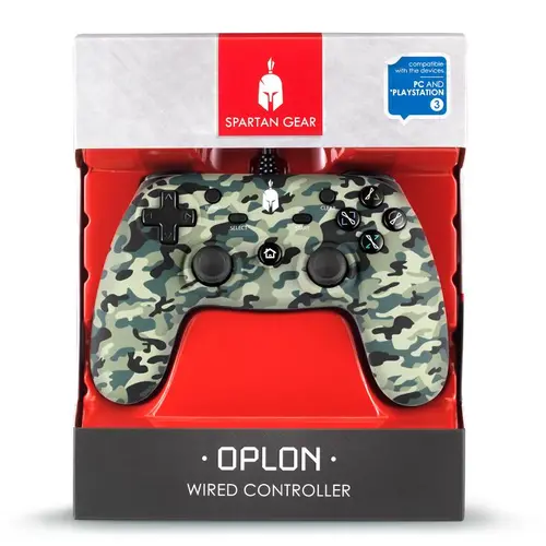 Жичен геймпад Spartan Gear Oplon, за PC и PS3, Green Camo - image 3