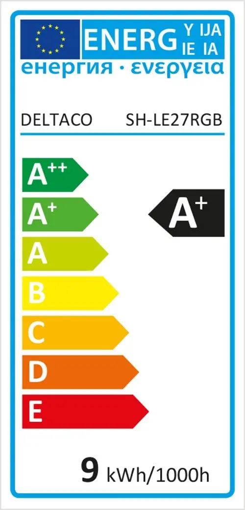 Смарт RGB крушка DELTACO SH-LE27RGB, Е27, WiFI 2.4GHz, 9W, 810lm, димираща, Бяла - image 1