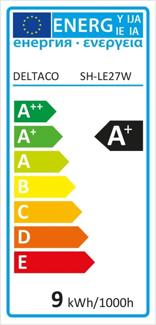 Смарт крушка DELTACO SH-LE27W, Е27, WiFI 2.4GHz, 9W, 810lm, димираща, Бяла - image 1