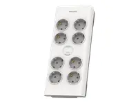 PHILIPS Surge protector 8 outlets 900J of surge protection 3680W 16A Automatic safety shutter