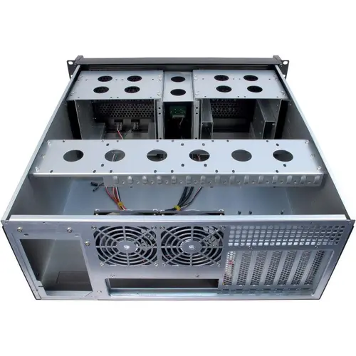 Carcasă InterTech 4U-4098-S, 4U, 19", Neagră - 4